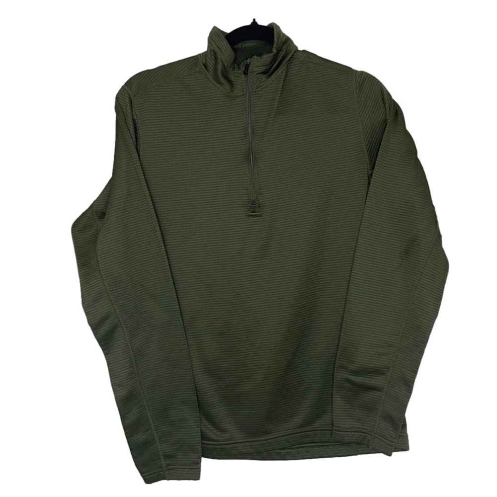 REI Polartec Green Fleece Lined Quarter Zip Long Sleeve Top Medium Casual Light